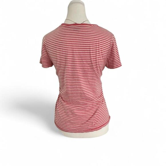 Polo Ralph Lauren Women’s Classy Classic Pink + White Striped Casual Size Large - Picture 2 of 5